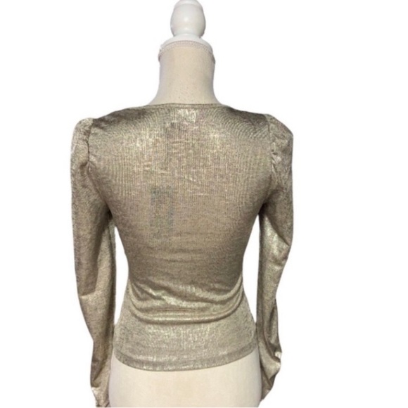 New!  Rachel Zoe top.  Size S.  Gold metallic. - Picture 2 of 3